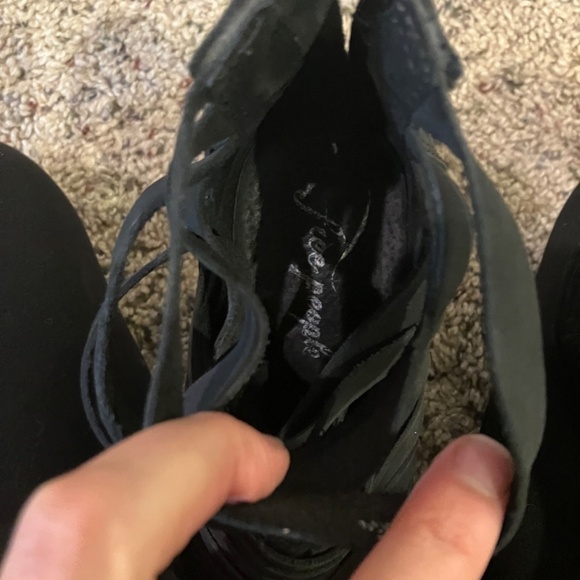 Free People Black/Gray Hybrid Strappy Ankle Booties Women’s Size 38 - Picture 8 of 10